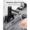 Matte Black Bathroom Sink Faucet - HEISOK 4 Inch Waterfall
