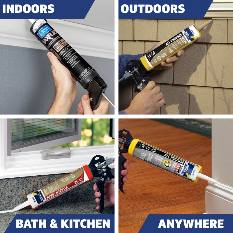 White Lightning WL30060 3006 Siliconized Acrylic Latex All Purpose Caulk,