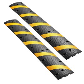 2 Pack 6 Ft Rubber Speed Bump 30 Mm Height For Asphalt Roadway Safety Heavy Duty Load Capacity 22000 Lbs AxleDefault: Default