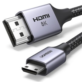 UGREEN HDMI Mini HDMI Converter Cable, HDMI 2.1, 8K @ 60Hz, Mini HDMI Adapter 8K Mini HDMI Cable, 2M for Two-Way Communication, Televisions, Mobile Monitors, Cameras, Computers and More (HDMI Type A