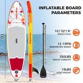 Napatron Family Inflatable Stand Up Paddle Board,Stable Wide Design,350LBS Capacity,Complete Paddle Board Package with Fast Action Pump,Leash,Ideal for Beginners/Youth & AllSkill Levels