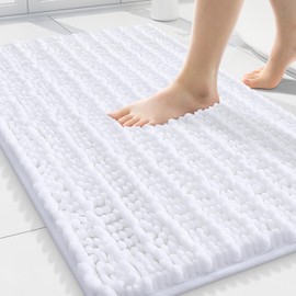 Smiry Alfombras de Baño 30x20 pulgadas, Alfombras de Baño de Chenilla Extra Suaves y Absorbentes, Base de Goma Antideslizante Lavables a Máquina de Secado Rápido para Piso de Baño, Tina, Ducha
