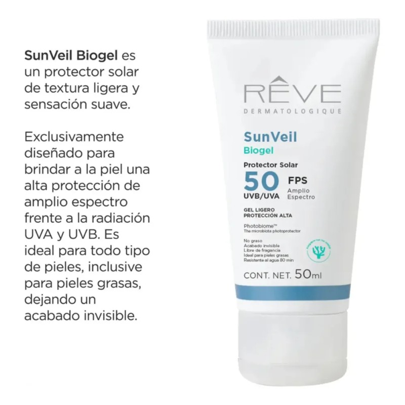 Reve Dermatologique Sunveil Biogel Protector Solar 50 Fps 50 ml