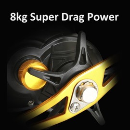 Ultra Smooth 17 + 1 BB Baitcasting Fishing Reel Baitcaster 8kg Max Drag 8.0:1 Gear Ratio Magnet Braking System