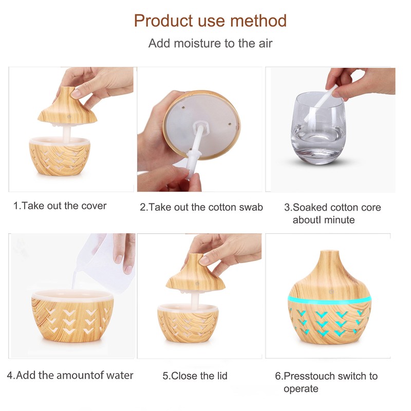 300ml Wood Grain Aroma Diffuser USB Air Purification Aromatherapy Humidifier