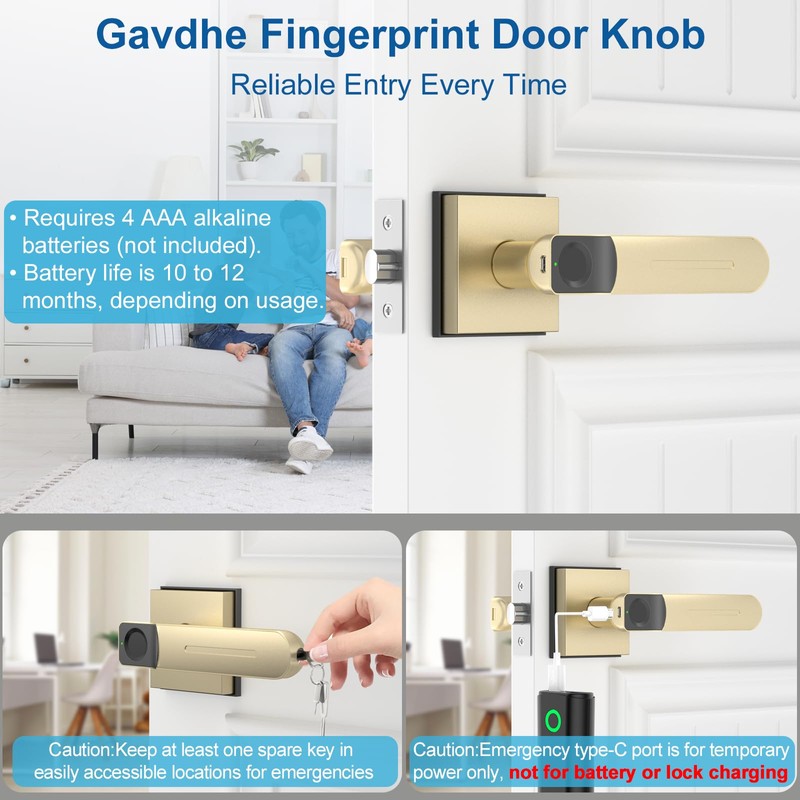 Fingerprint Door Lock & Biometric Door Knob with App –