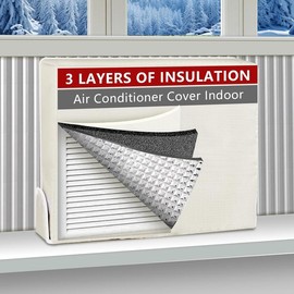 25''Wx 17''Hx 3.5'' Indoor Air Conditioner Cover for Inside Window, 3 Layers AC Cover for Inside, Indoor Window AC Unit Insulation Cover for Winter - Color: 21''Wx 15''Hx 3.5''D