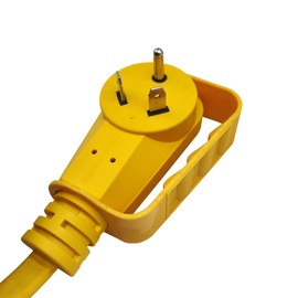 Parkworld RV 30A to (3) 15A Tri Outlet Household Flat Adapter Cord 125V, Male with Swing-Handle TT-30P to (3) 5-15R Female with Lighted (25FT)