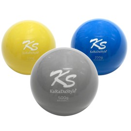 KaRaDaStyle Plyoball, Baseball, Ball Speed Up, Training Ball, Pitcher, Sandball, Practice Weightball, Heavy Ball, Plyoball, 4.6 oz (130 g), 7.1 oz (200 g), 17.6 oz (500 g), 3 Types Set