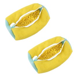 Pack of 2 Large Shoe Wash Bags Can Be Used in the Washing Machine, Laundry Bags, Shoe Bags with Zip, Reusable (Yellow)
