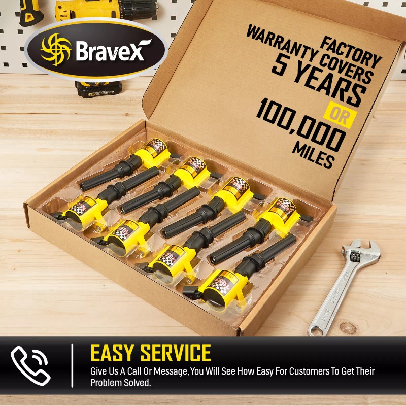 Bravex ignition coil DG508 Compatible with Ford F-150 F250 Mustang