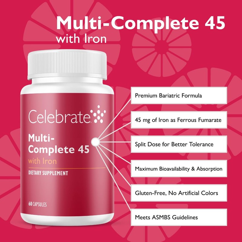 Celebrate Vitamins Multi-Complete | Bariatric Multivitamin with 45 mg Iron—Daily