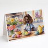 Caroline's Treasures DAC6807GCA7P Decorating Easter English Cocker Spaniel Greeting Cards