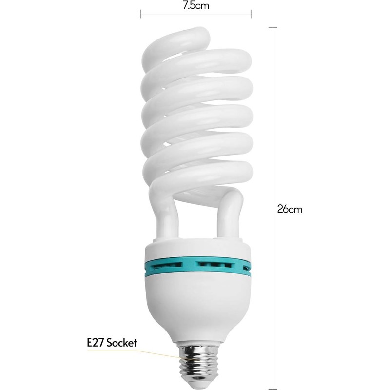 Andoer Spiral Fluorescent Light Bulb 135W 5500K CRI90 Daylight Bulb