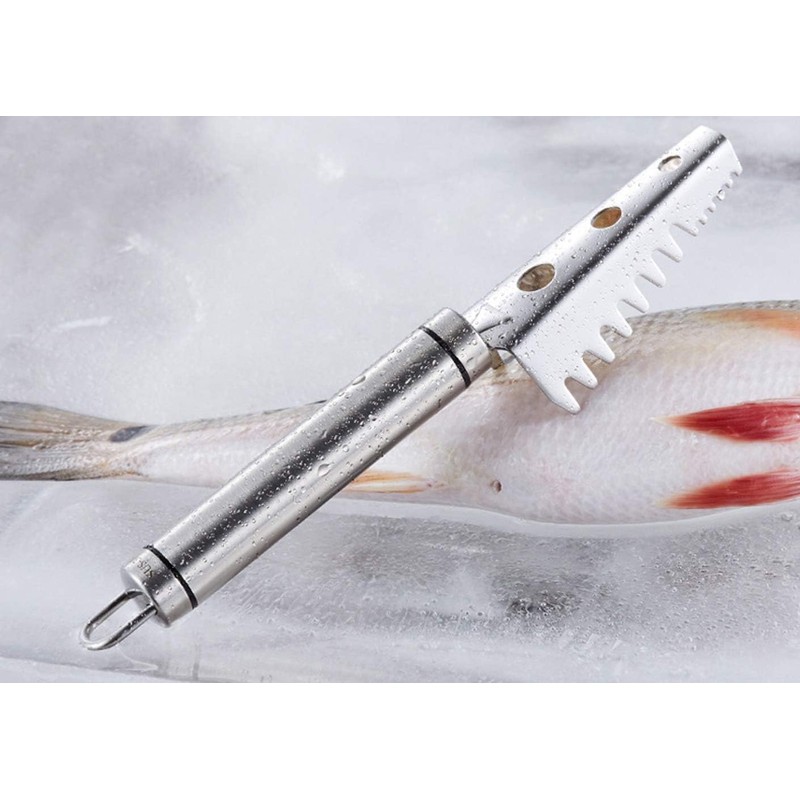 Fish scale scraper with 304 stainless steel serrations, fish scale
