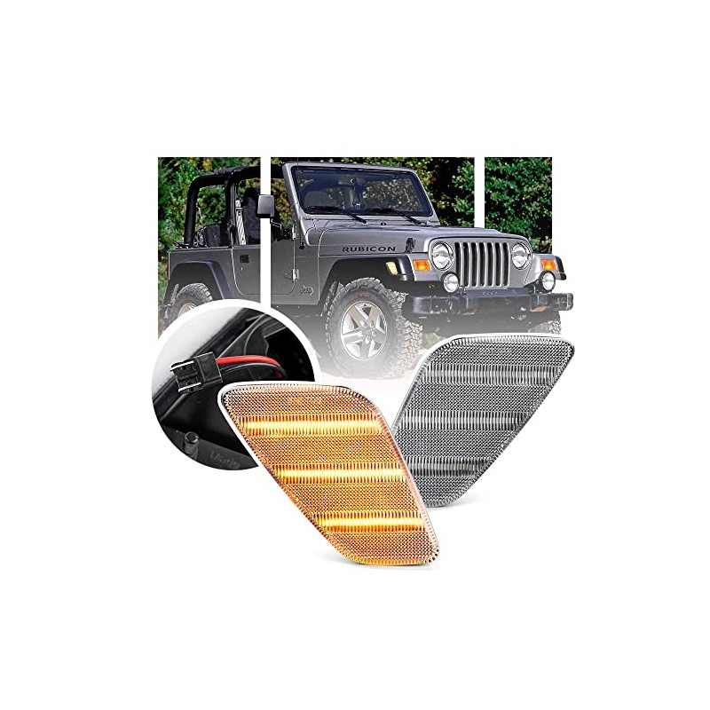 NSLUMO 2 x LED mudguard side indicators for Je.ep Wrangler