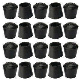 Chair Leg Floor Protectors,16mm 5/8 Inch Anti Slip Rubber Table Chair Leg Caps,Black, Fit Round Diameter 0.61"~0.65", 20 Pack