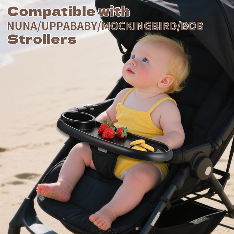 CebraBounze Snack Tray Compatible with Nuna, Universal Stroller Snack Tray