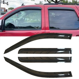 4pcs Original Shatterproof Rainproof Side Window Wind Deflectors for 07-14 Tahoe,Tape On Rain Guard Sets,Nice Looking Window Visors for Cars,Vent Deflector for 2007-2014 Tahoe (GMT900)/Yukon 94514