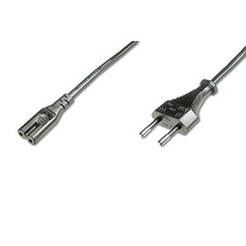 Assmann Electronic EU/C7, 1.8 m 1.8 m C7 Coupler Black Electric Cable (1.8 m, 1.8 m, Male/Female, C7 Coupler, Black)