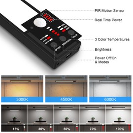 YELKO Under Cabinet Lighting, 12inch Led Motion Sensor Cabinet Lights, 1500mAh Battery Operated Closet Lights, Cordless Rechargeable Motion nightlights for Kitchen,Bathroom, Hallway