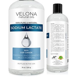 Velona Sodium Lactate 60% - 8 oz | USP Grade Natural Preservative | For Soap Making & Lotions | Harder Bar of Soap, pH Regulator, Glycerin substitute, Provides and Keep Moisture