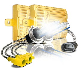 55W Heavy Duty HID Xenon Replacement Bulbs Bundle with AC Digital HID Fast Bright Replacement Ballast for 12V Vehicles (6000K Daylight White, H7)