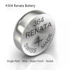 Renata #364 Renata Watch Battery SR616SW Silver Oxide New, Super-Fresh, Ships Free!