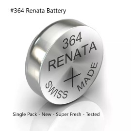 Renata #364 Renata Watch Battery SR616SW Silver Oxide New, Super-Fresh, Ships Free!