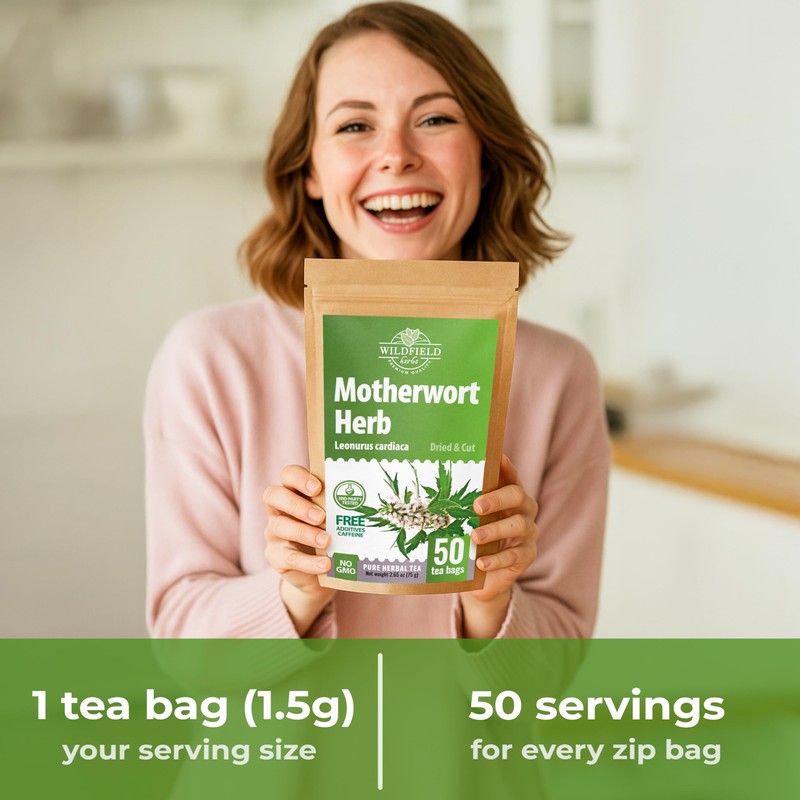 50 Bags Motherwort Tea Dried Motherwort Herb (Leonuri Herba) -