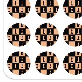 Chess Board Pieces Pattern Planner Calendar Scrapbooking Crafting Stickers