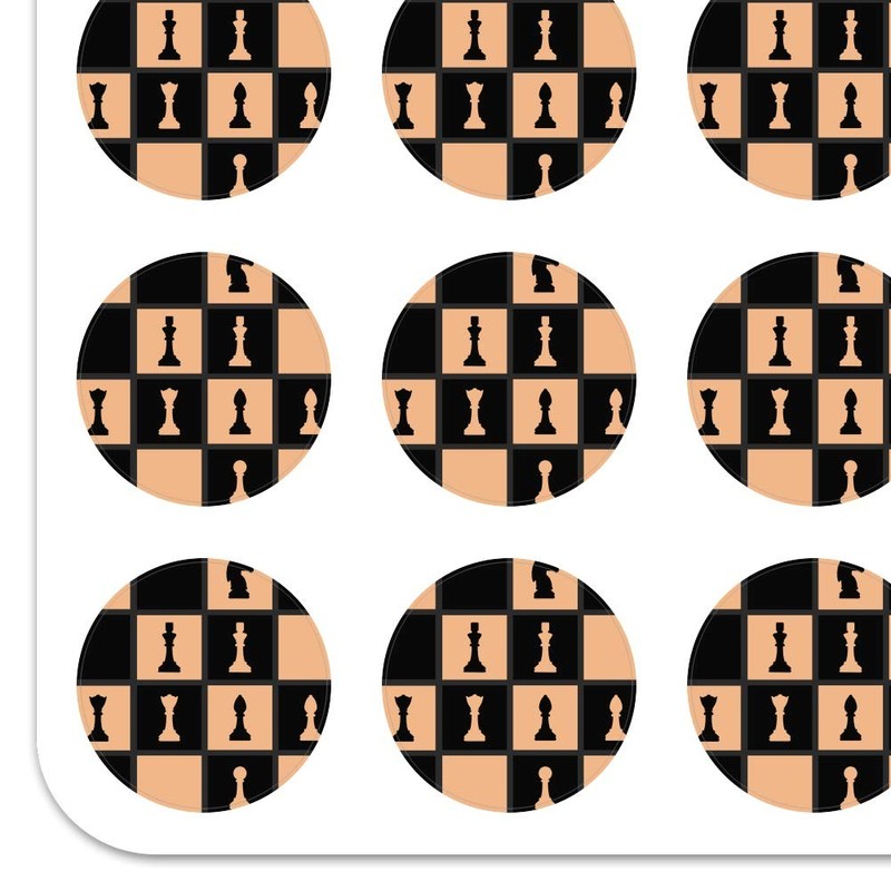 Chess Board Pieces Pattern Planner Calendar Scrapbooking Crafting Stickers