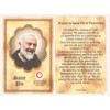 St. Padre Pio relic card