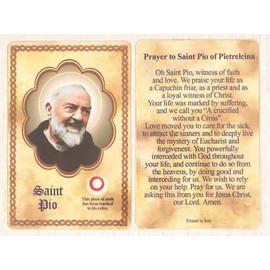 St. Padre Pio relic card