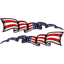 Waving American Flag Stripes Large 24" Pairs Decal from The United States