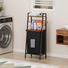 Furnulem 2 Tiers Laundry Hamper with Wooden Shelf and Hooks,