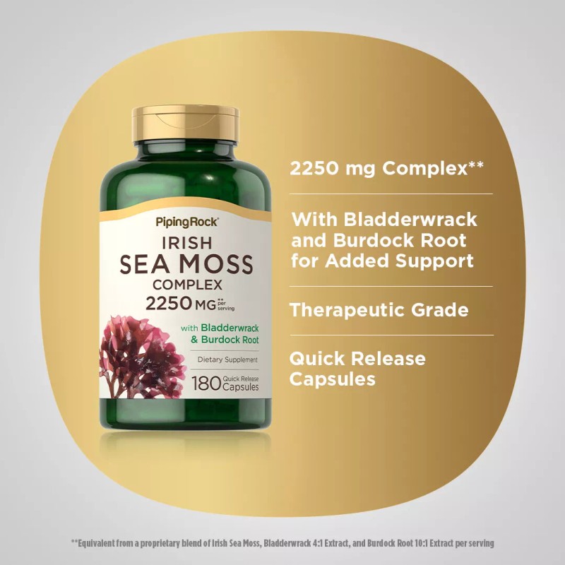 Piping Rock Irish Sea Moss Capsules | 2250mg | 180