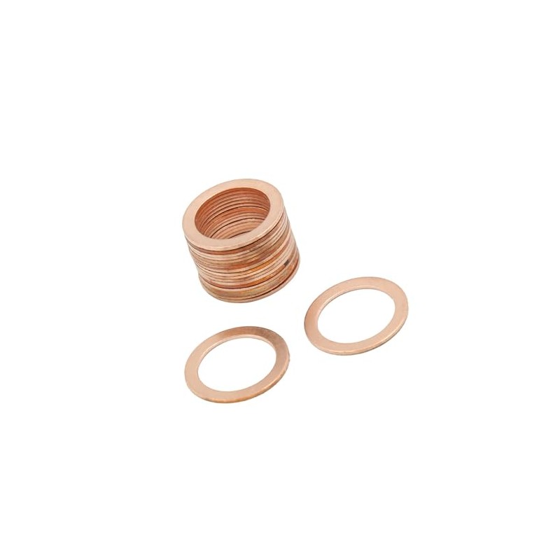 Partuto 18mm Inner Dia Copper Crush Washers Flat Sealing Gaskets