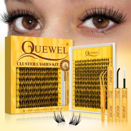 Lash Clusters Kit with 0.03mm Fine Band, 120PCS Waterproof Manga Lashes-Cluster, Eyelash-Clusters-Kit with Bond&Seal and Tweezers Easy to Wear and Long-Lasting (FD-0.03-A)