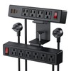 Dual Layer Desk Clamp Power Strip Surge Protector, Under Desk