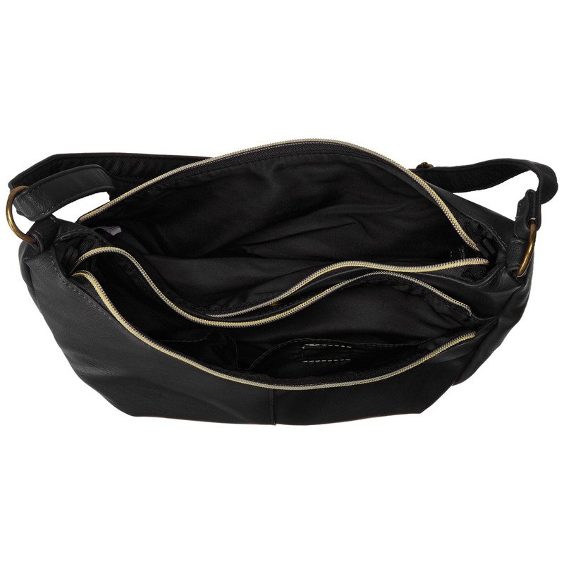 Legato Largo LU-H0906 Shoulder Bag, 3 Openings, Multi-Storage, Black