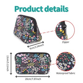 AJLTPA - Bolsa de cosméticos impermeable de neopreno con cierre, bolsa de viaje portátil para artículos de aseo de viaje para mujeres y niñas, Margarita