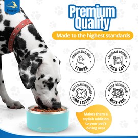 Tweevo Stainless Steel Large Dog Bowl with 2 Rubber Balls - 42oz - 7 Color Options Durable, Non-Slip, Insulated Dog Bowl, Insulated Dog Food Bowls for Medium, Large, and Extra Large Dogs
