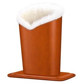 Aatacas Plush Lined Eyeglasses Holder, PU Leather Glasses Stand Case (SOLID ORANGE)