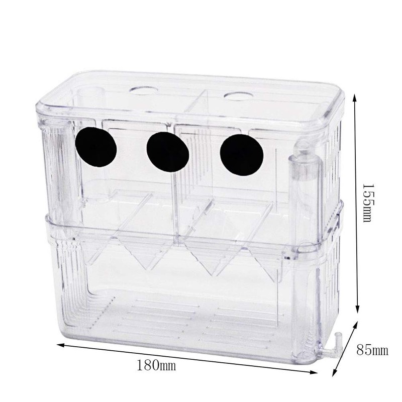 Tiberham Fish Breeding Box, Acrylic Floating Fish Hatchery Isolation Box,