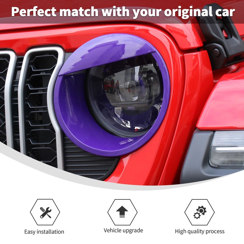 Linksip Angry Eye Headlight Covers Compatible with 2024 2025+ Jeep