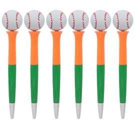 UEXINGOO Sports Ball Pen for Boys, Rotating Football Basketball Baseball Design, Black Ink,6 Pcs (Baseball)