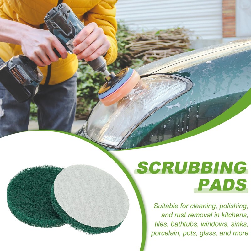 YELARXI Power Scrub Pads, Scrubbing Pads 180 Grits Scouring Discs