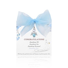 Angel Wings Pearl Charm Wedding Gifts for Bride Daughter from Mom Dad Bridal Bouquets Charm for Bride Memorial Remembrace Charms for Bridal Locket Bouquets Blue Wedding Charms for Bouquet