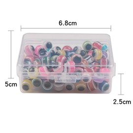 FOLANDO 100pcs 3D Eyes Fish Lure, Fisheye Bead Bean Artificial Fly Tying Making Fishing Line Beads Fisheye 4-8mm